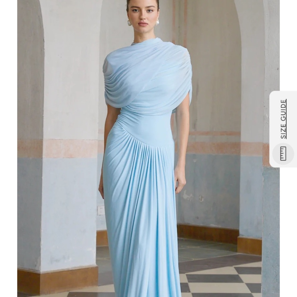 Miss Rosier Draped Blue Dress